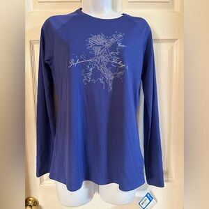 Columbia Women's Blue Graphic Long Sleeve Fishing Shirt